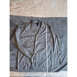 Polo Ralph Lauren Shirt Mens Medium Gray Flesh Pony Sleep Wear Button Up Pajama